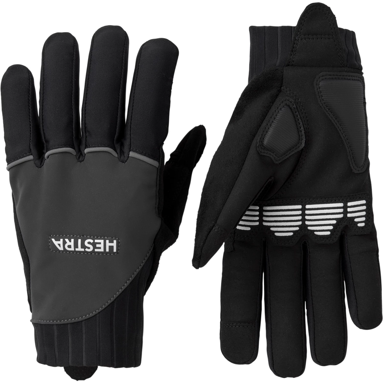 Hestra Bike Reflective Long - 5 Finger Gants Vélo - Gris Foncé 1 Hestra Bike Reflective Long - 5 Finger Gants Vélo - Gris Foncé