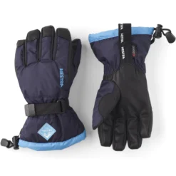 Hestra Gants Enfants à 5 Doigts - Gauntlet CZone - Dark Navy/turquoise