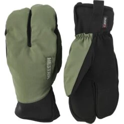 Hestra Gants De Vélo à 3 Doigts - CZone Mistral Split Mitt - Olive