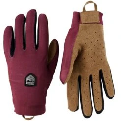 Hestra Gants De Vélo à 5 Doigts - Ventair Long - Rouge Foncé