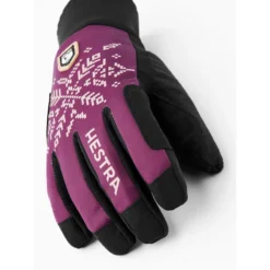 Hestra XC Primaloft - 5 Finger Gants De Ski De Fond Femme - Bordeaux Print -Hestra hestra womens xc primaloft 5 finger cross country gloves bordeaux print 3 1329027